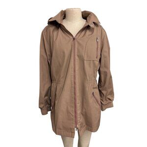 Vintage London Fog Womens Brown Weatherwear Coat With Faux Shearling Lining Zipp